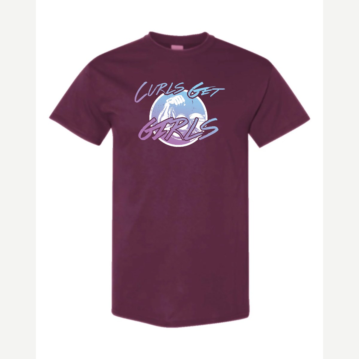 Curls Get Girls — Classic Tee / Maroon