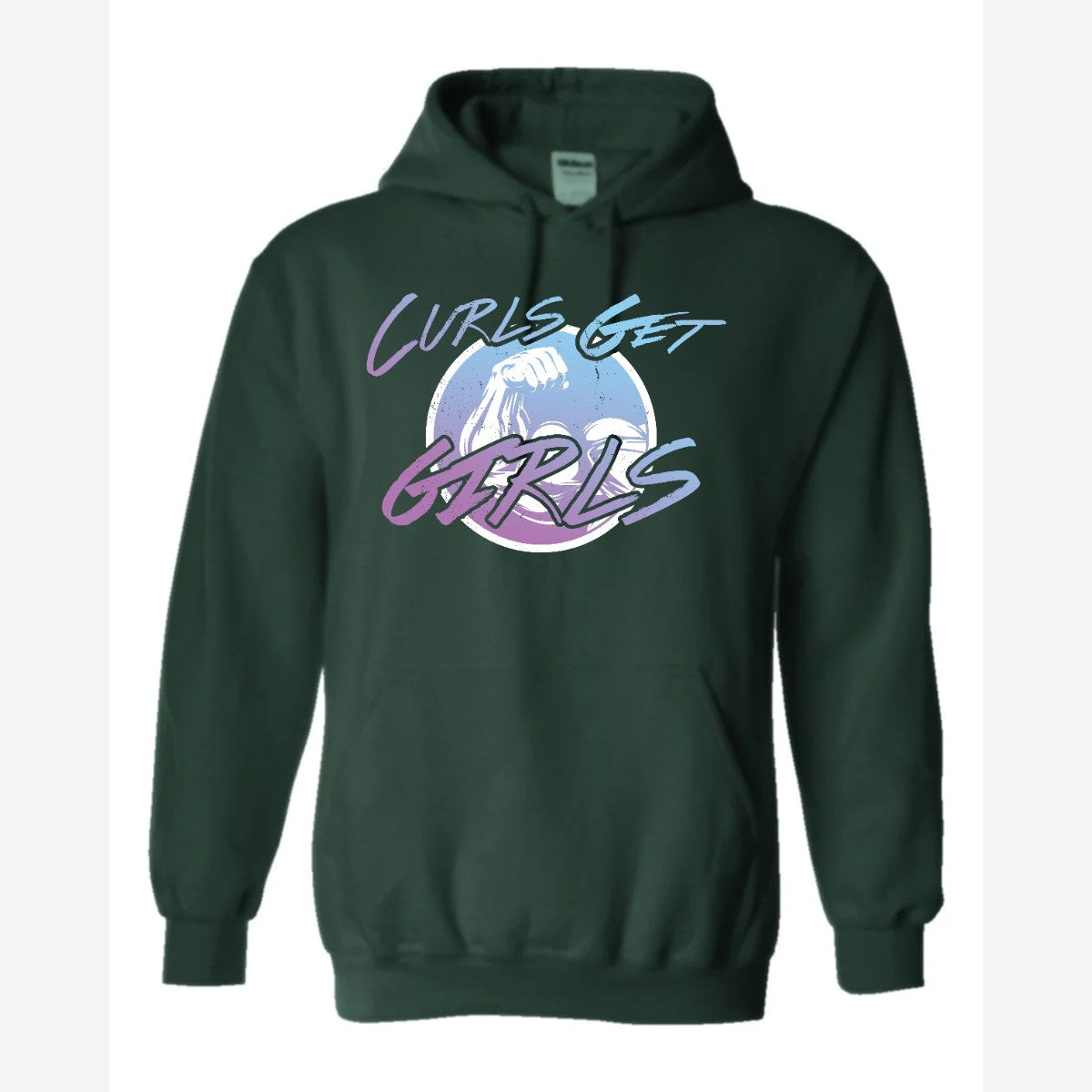 Curls Get Girls — Hoodie / Forest Green