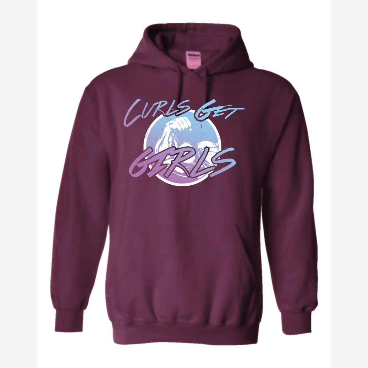 Curls Get Girls — Hoodie / Maroon