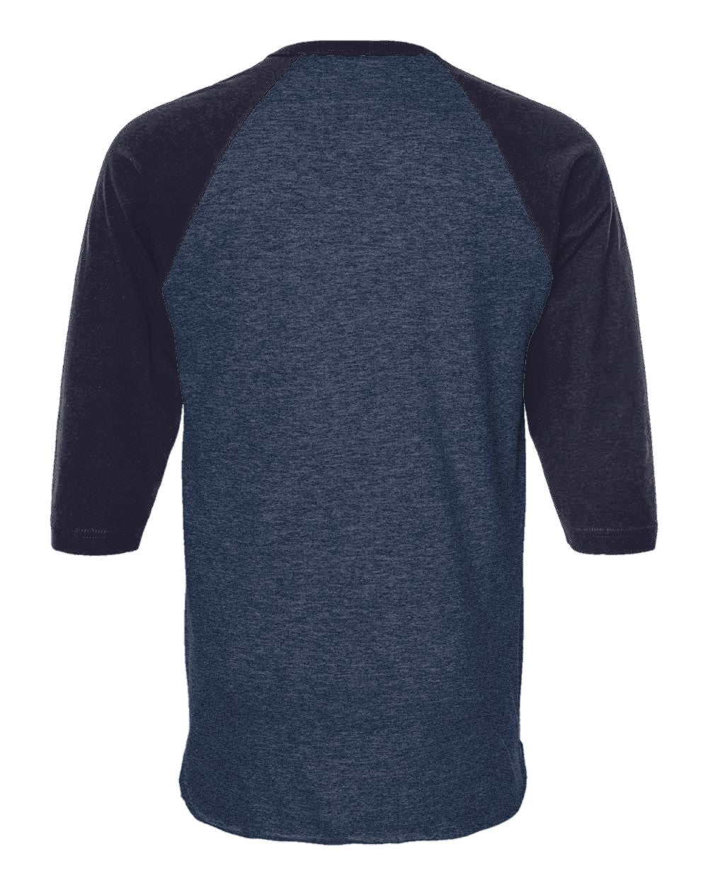 Custom 3/4 Sleeve Raglan Baseball Tee (Tultex 245) - Heather Denim/Navy (back)