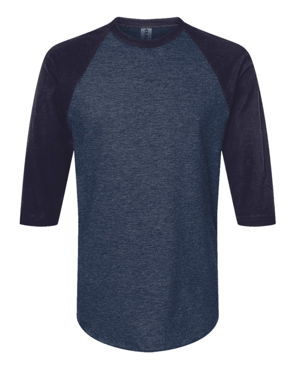 Custom 3/4 Sleeve Raglan Baseball Tee (Tultex 245) - Heather Denim/Navy