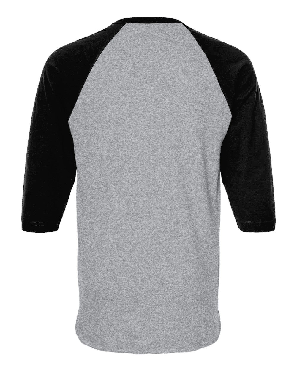 Custom 3/4 Sleeve Raglan Baseball Tee (Tultex 245) - Heather Grey/Black (back)