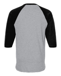 Custom 3/4 Sleeve Raglan Baseball Tee (Tultex 245) - Heather Grey/Black (back)