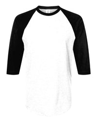 Custom 3/4 Sleeve Raglan Baseball Tee (Tultex 245) - White/Black