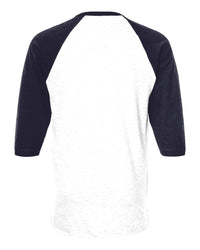 Custom 3/4 Sleeve Raglan Baseball Tee (Tultex 245) - White/Navy (back)
