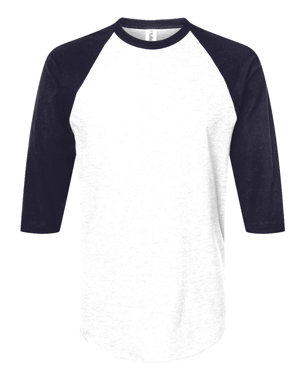 Custom 3/4 Sleeve Raglan Baseball Tee (Tultex 245) - White/Navy