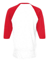 Custom 3/4 Sleeve Raglan Baseball Tee (Tultex 245) - White/Red (back)