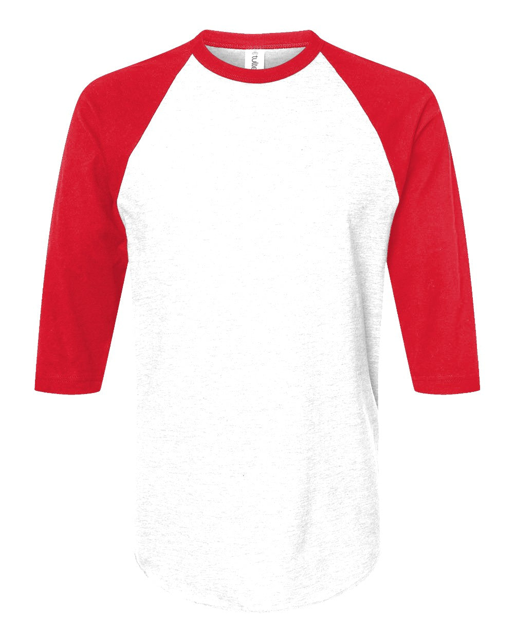 Custom 3/4 Sleeve Raglan Baseball Tee (Tultex 245) - White/Red
