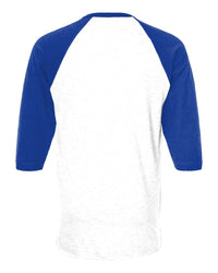Custom 3/4 Sleeve Raglan Baseball Tee (Tultex 245) - White/Royal (back)