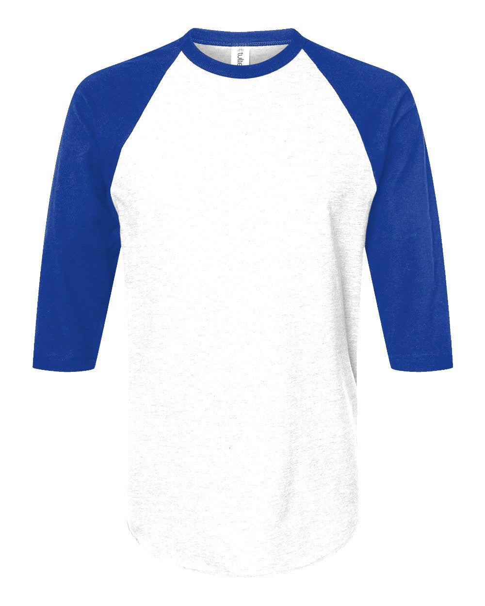 Custom 3/4 Sleeve Raglan Baseball Tee (Tultex 245) - White/Royal