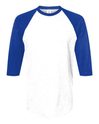Custom 3/4 Sleeve Raglan Baseball Tee (Tultex 245) - White/Royal
