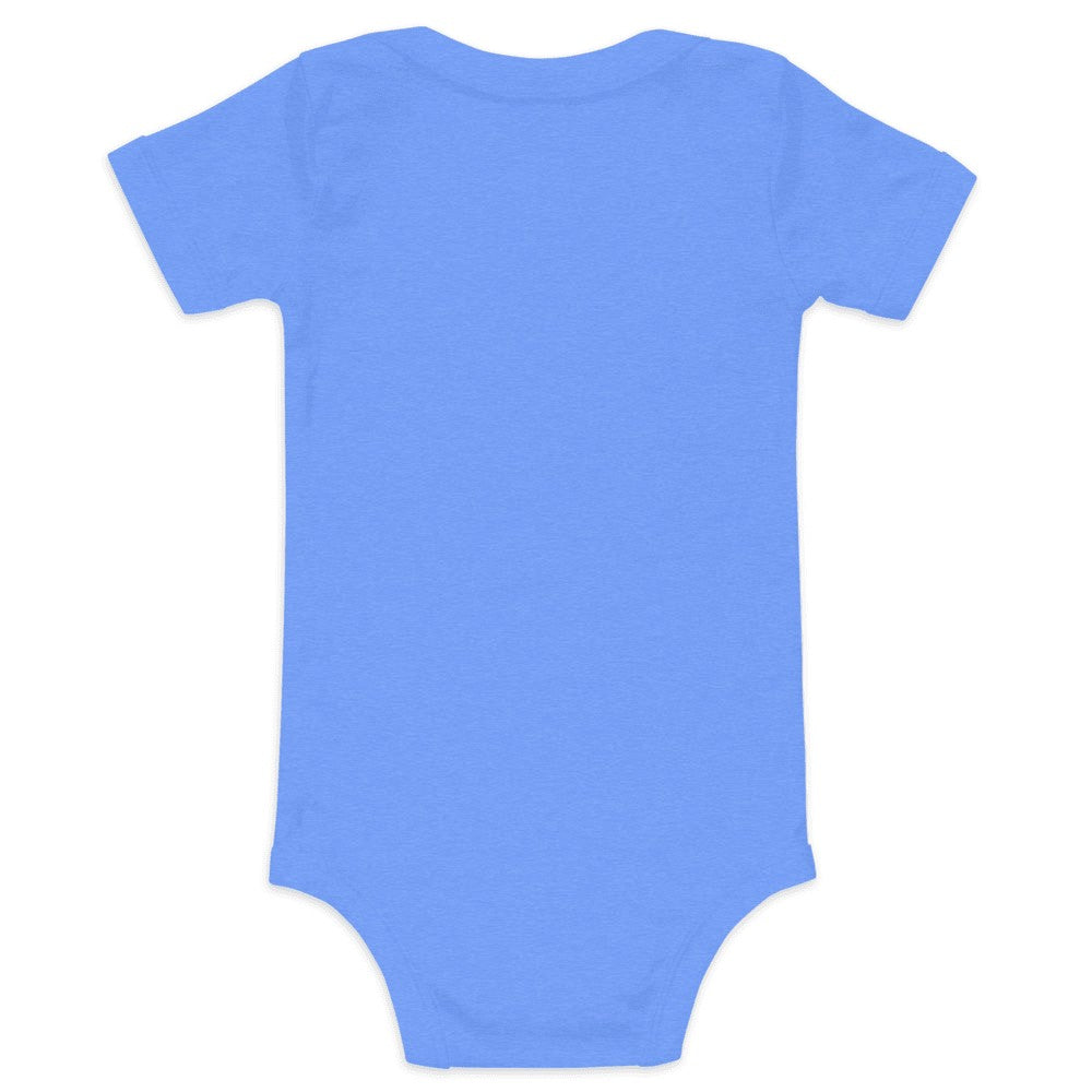 Custom Baby Bodysuit (Bella+Canvas 100B) - Heather Columbia Blue (back)