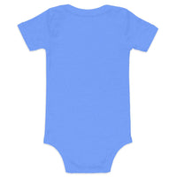 Custom Baby Bodysuit (Bella+Canvas 100B) - Heather Columbia Blue (back)