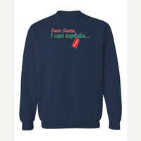 Dear Santa, I Can Explain — Crewneck Sweatshirt / Navy