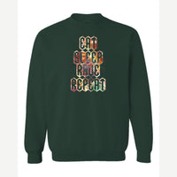 Eat Sleep Rave Repeat — Crewneck Sweatshirt / Forest Green