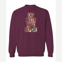 Eat Sleep Rave Repeat — Crewneck Sweatshirt / Maroon