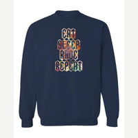 Eat Sleep Rave Repeat — Crewneck Sweatshirt / Navy