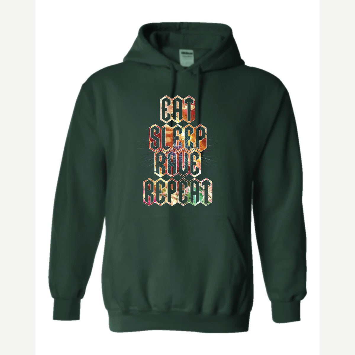 Eat Sleep Rave Repeat — Hoodie / Forest Green