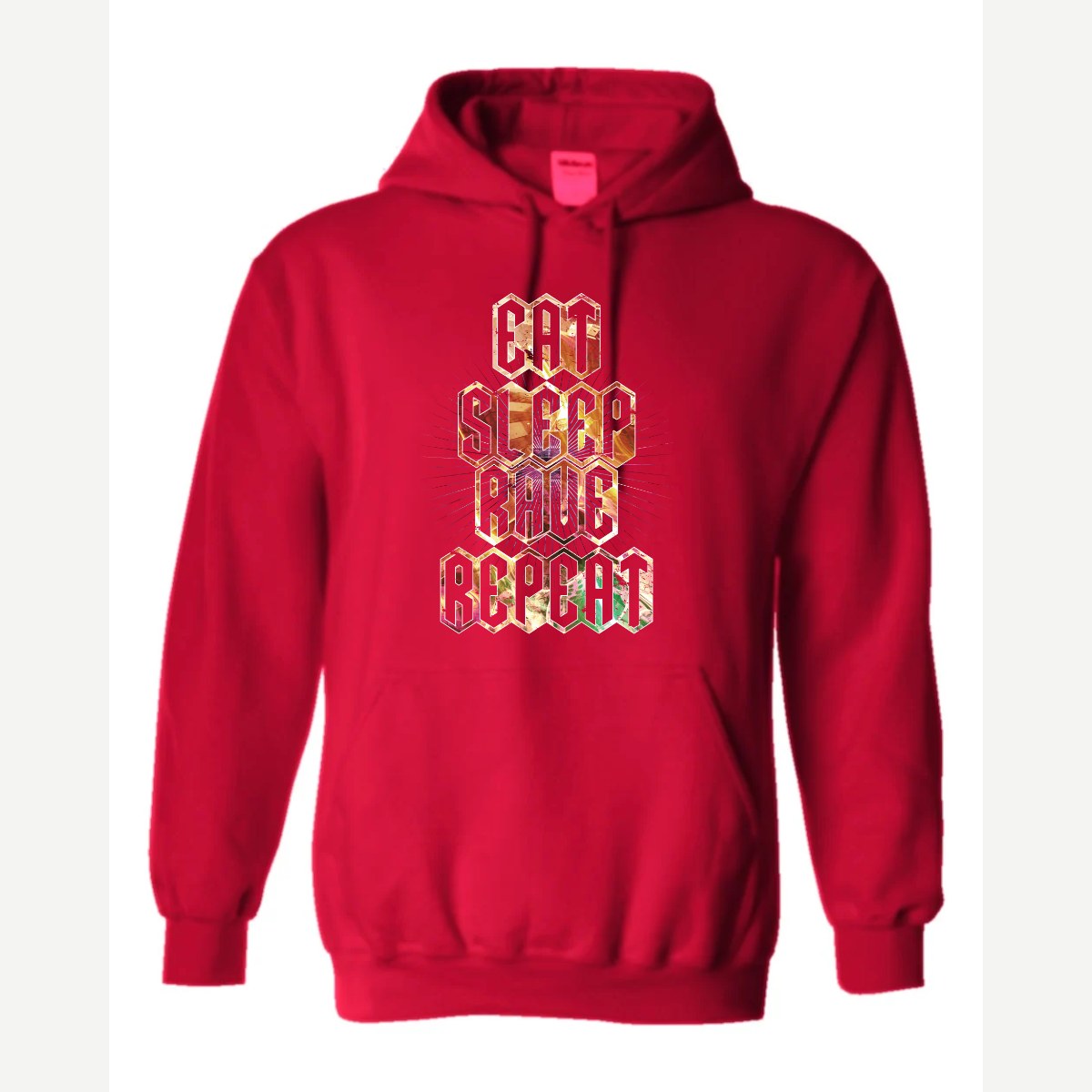 Eat Sleep Rave Repeat — Hoodie / Red