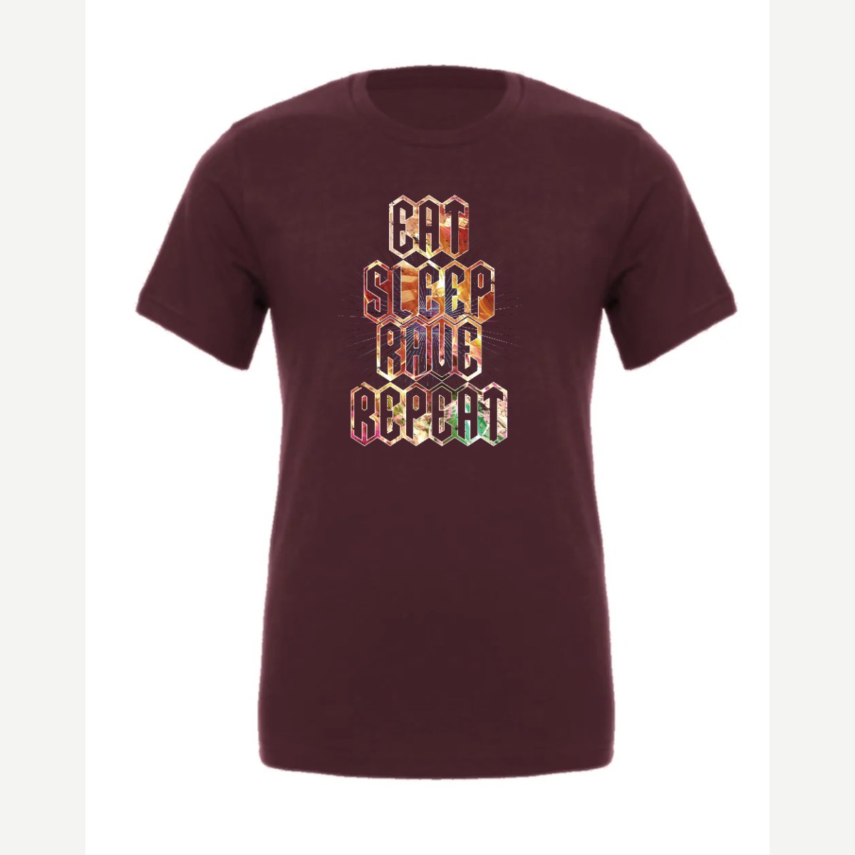 Eat Sleep Rave Repeat — Premium Tee / Maroon