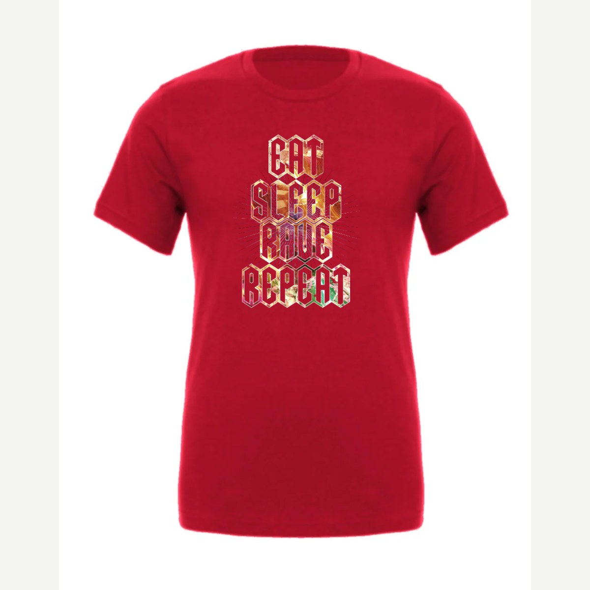 Eat Sleep Rave Repeat — Premium Tee / Red