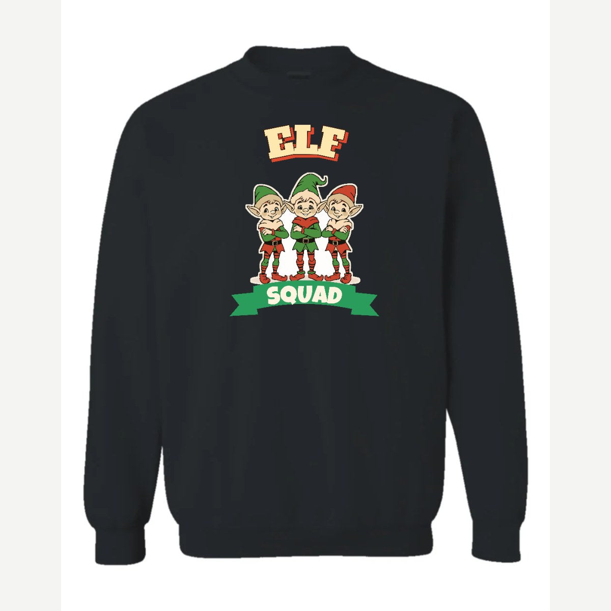Elf Squad — Crewneck Sweatshirt / Black