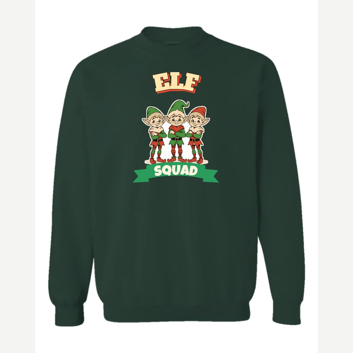 Elf Squad — Crewneck Sweatshirt / Forest Green