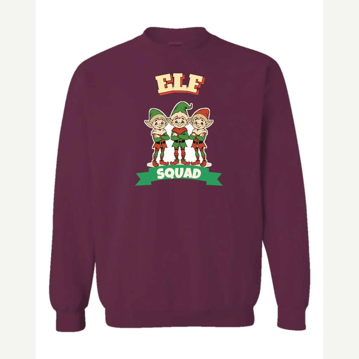 Elf Squad — Crewneck Sweatshirt / Maroon