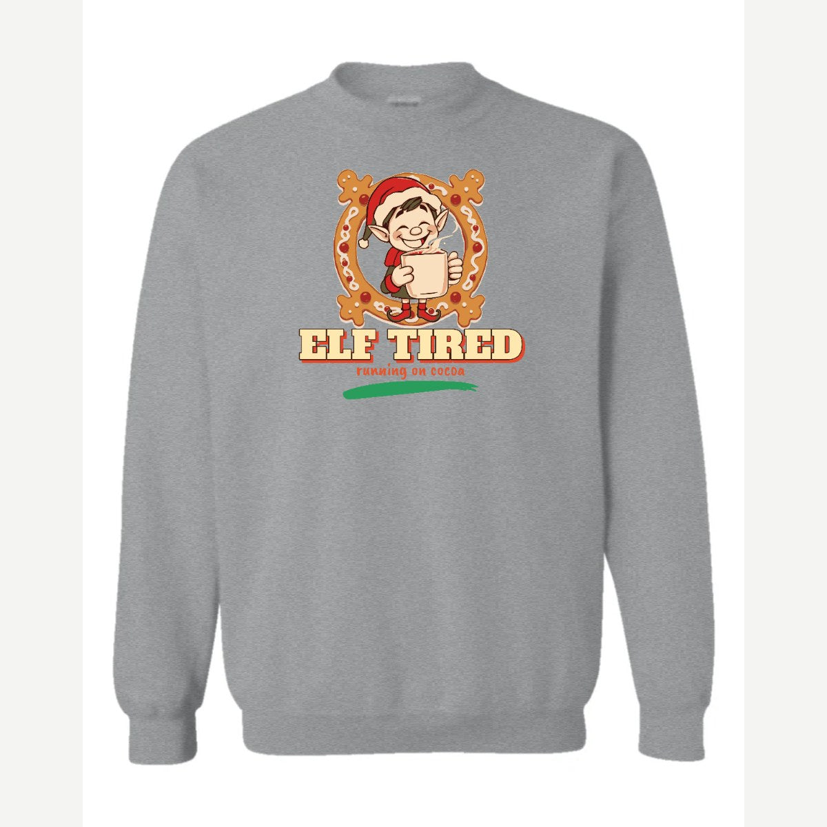 Elf Tired — Crewneck Sweatshirt / Sport Grey