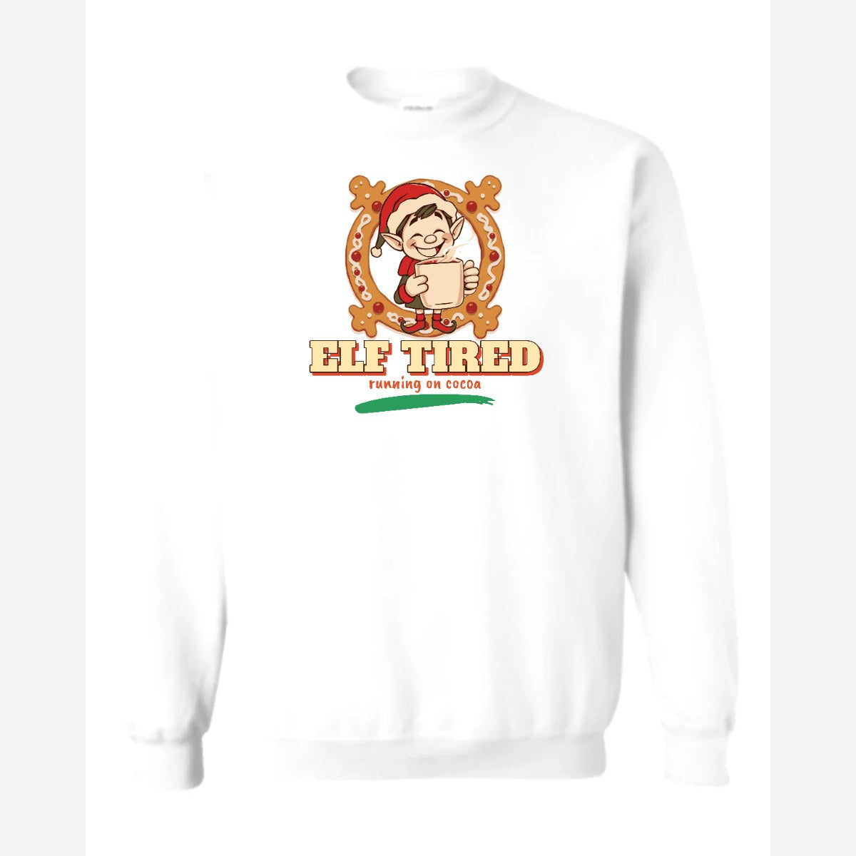Elf Tired — Crewneck Sweatshirt / White