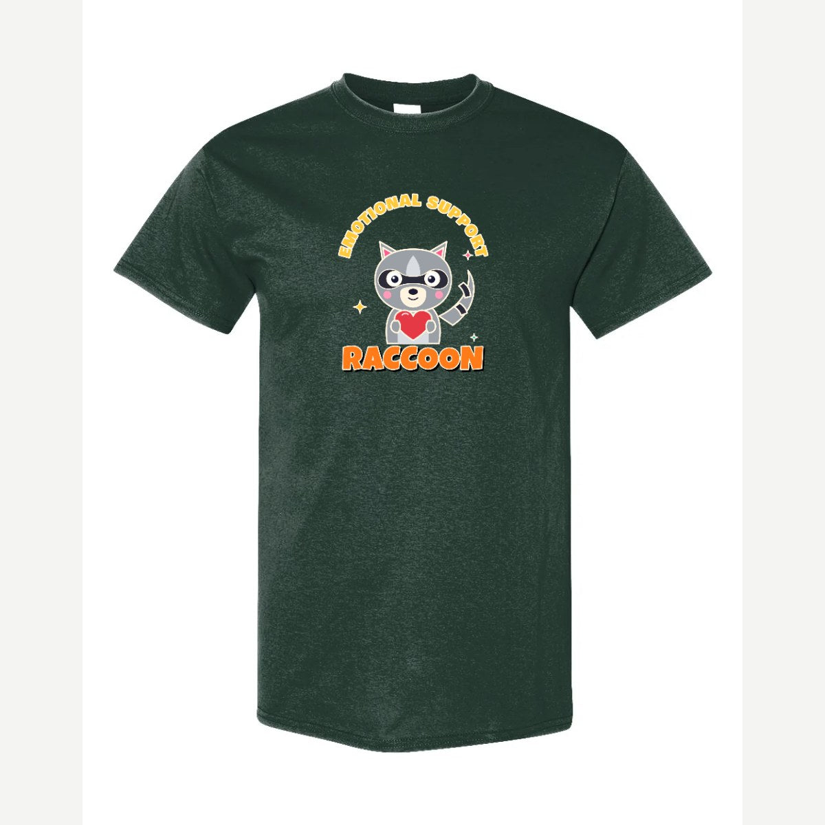 Emotional Support Raccoon — Classic Tee / Forest Green