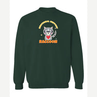 Emotional Support Raccoon — Crewneck Sweatshirt / Forest Green