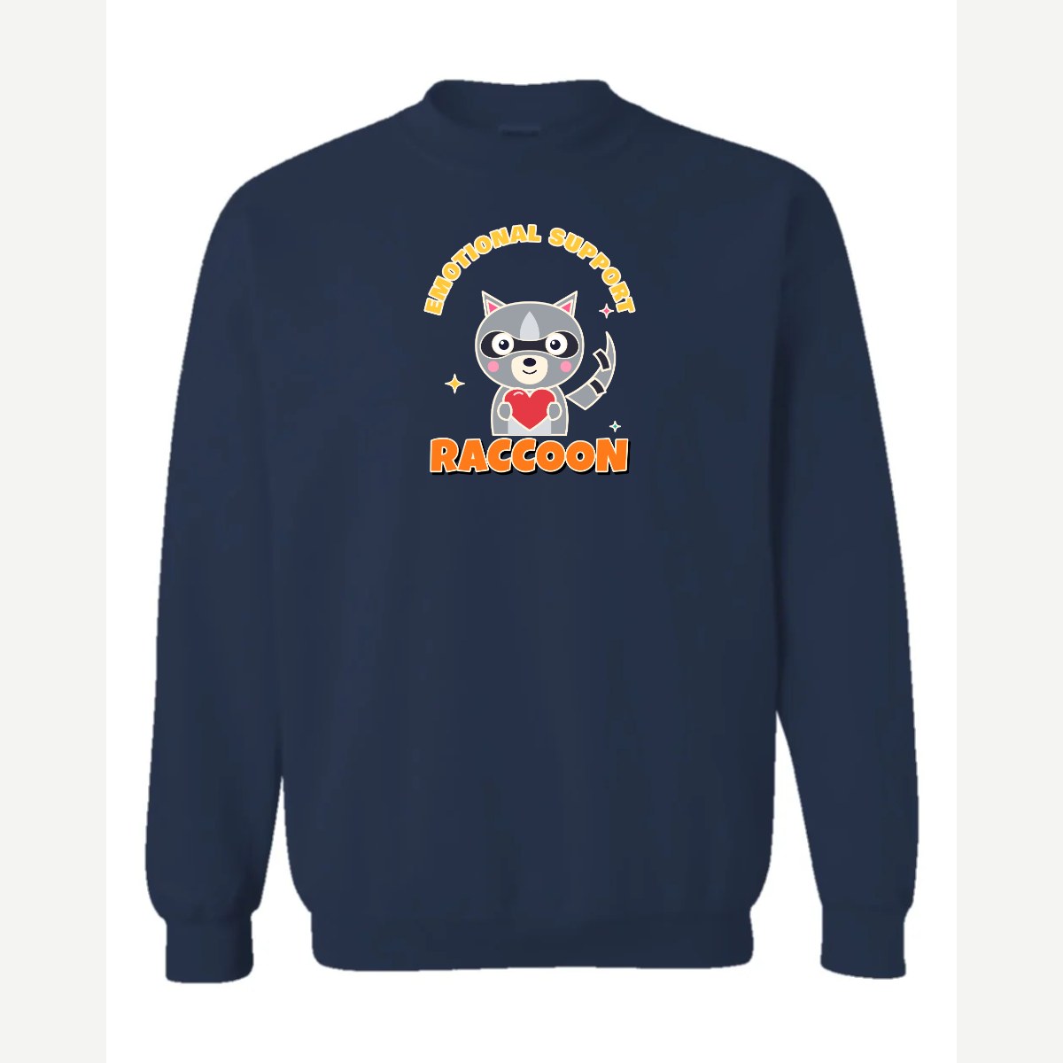 Emotional Support Raccoon — Crewneck Sweatshirt / Navy