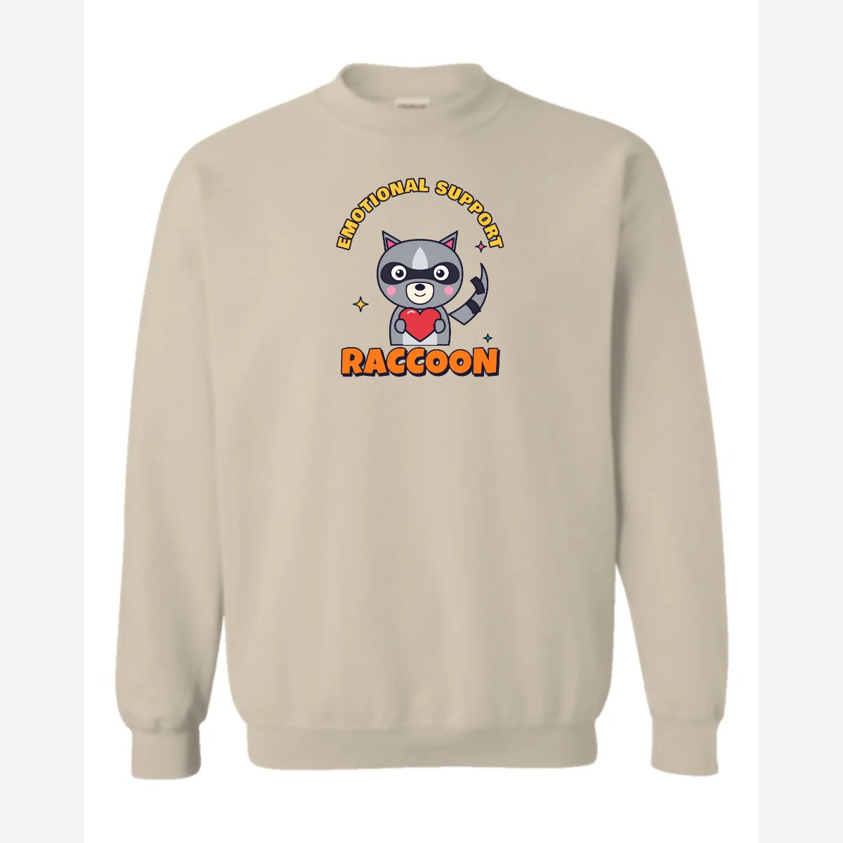 Emotional Support Raccoon — Crewneck Sweatshirt / Sand