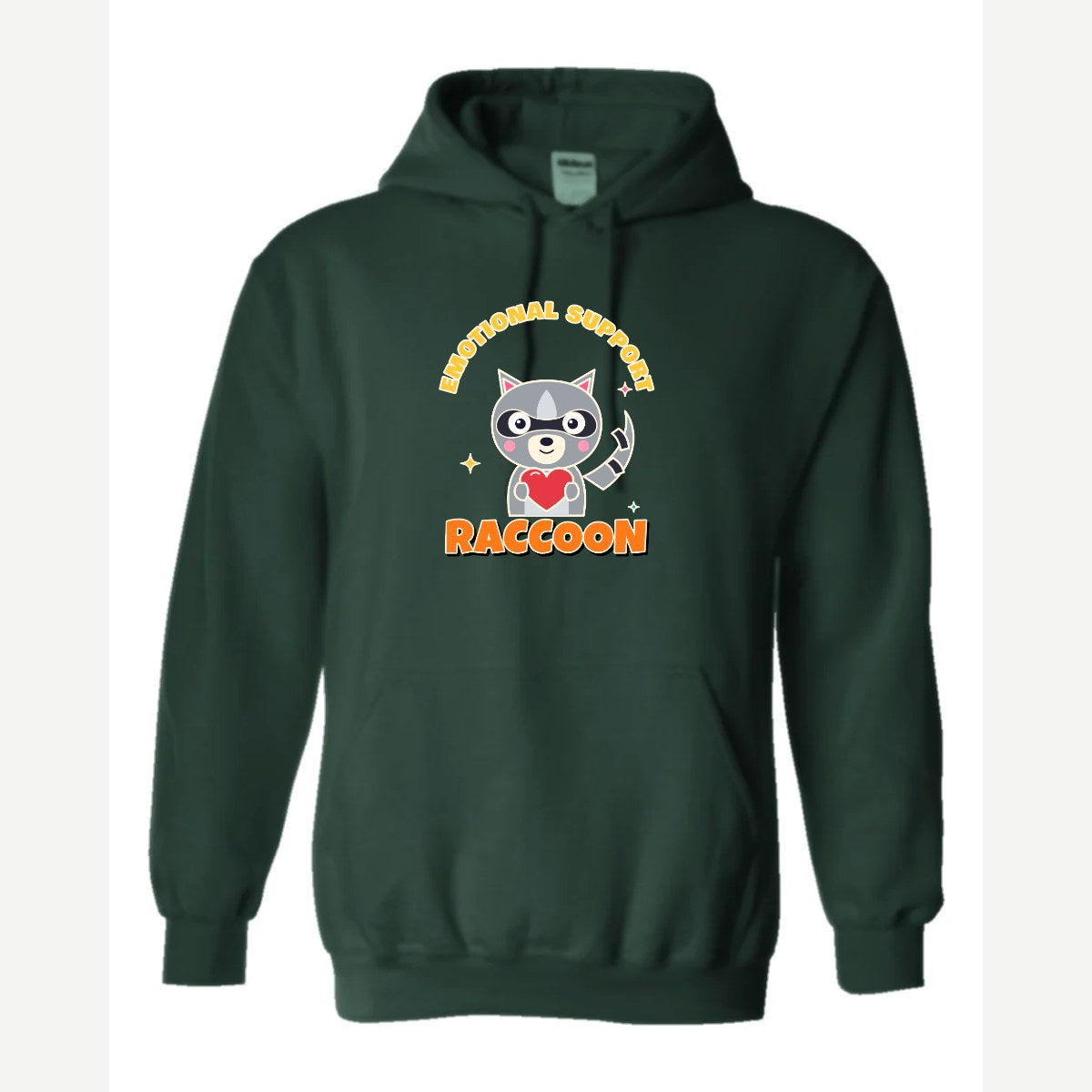 Emotional Support Raccoon — Hoodie / Forest Green