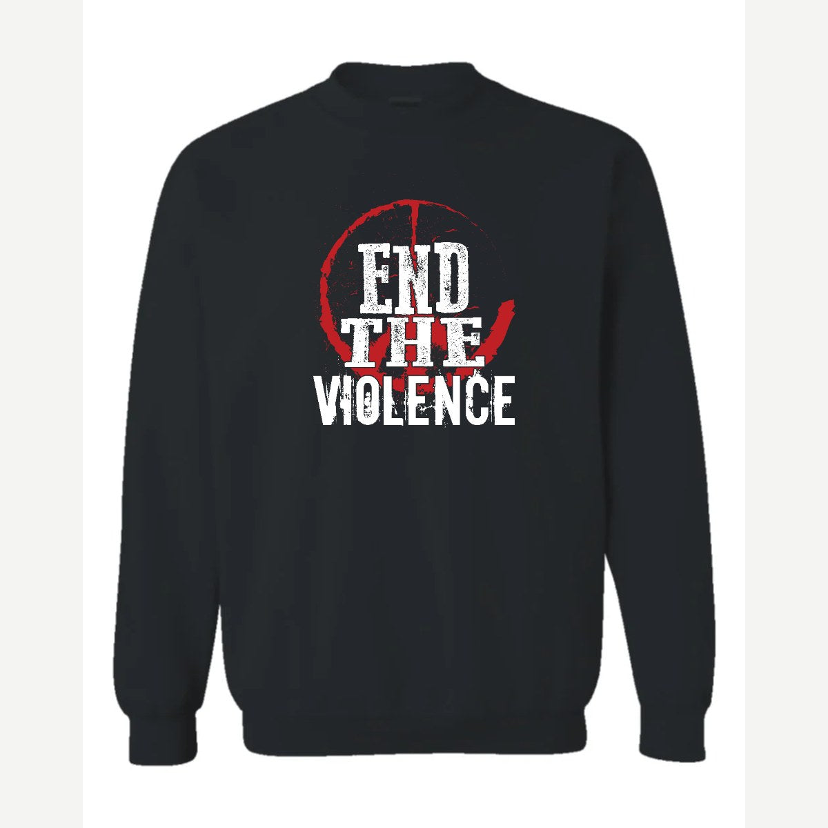 End the Violence — Crewneck Sweatshirt / Black