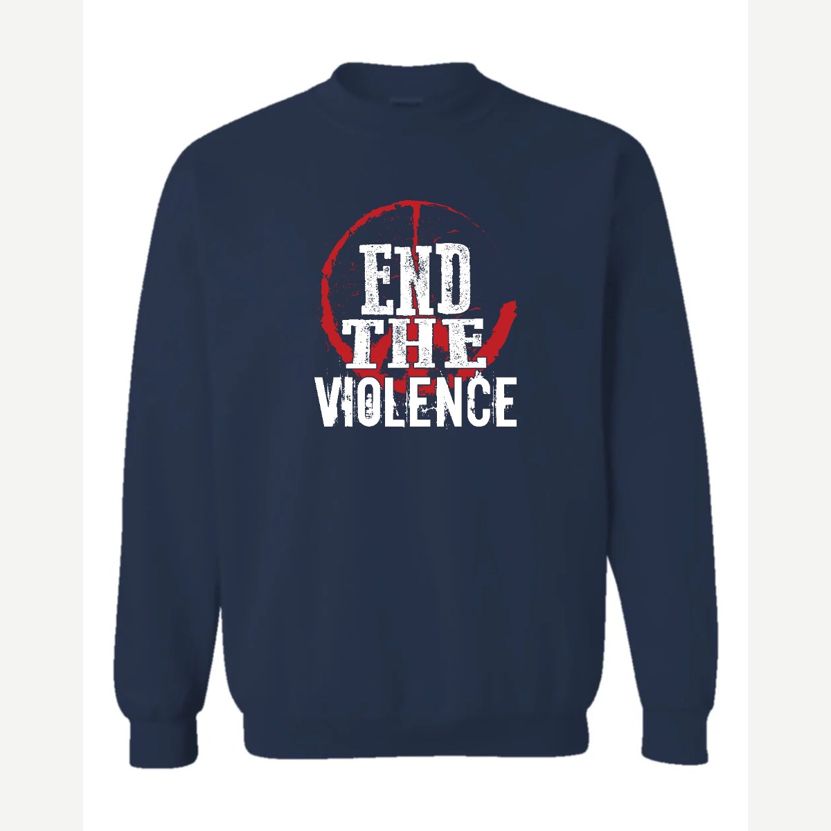 End the Violence — Crewneck Sweatshirt / Navy