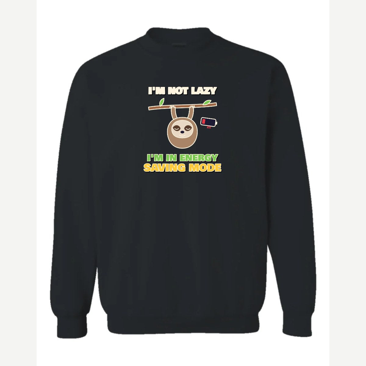 Energy Saving Mode — Crewneck Sweatshirt / Black