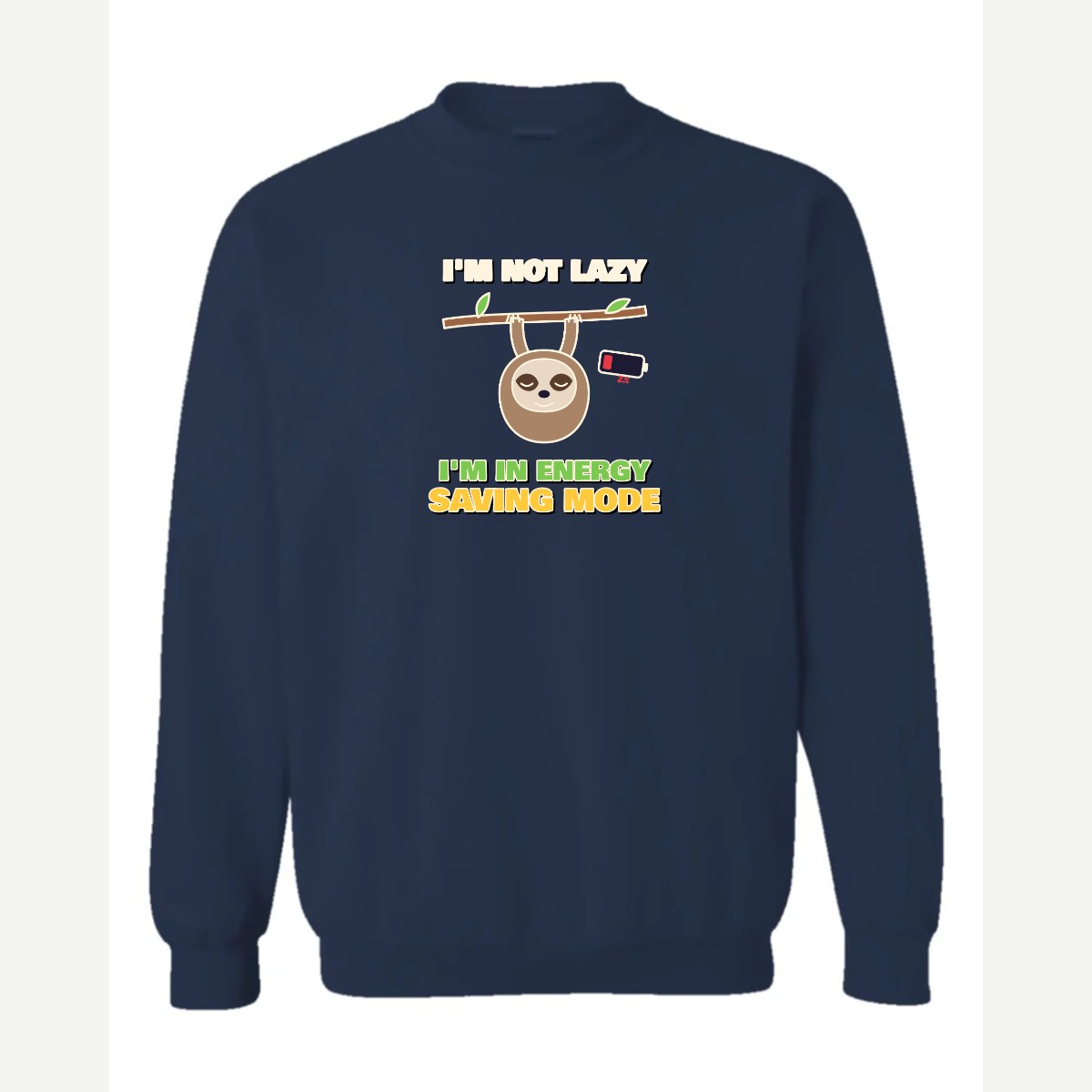 Energy Saving Mode — Crewneck Sweatshirt / Navy