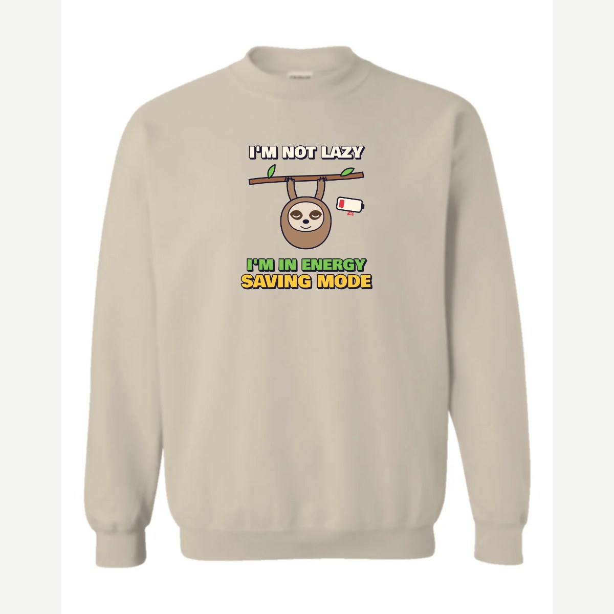 Energy Saving Mode — Crewneck Sweatshirt / Sand