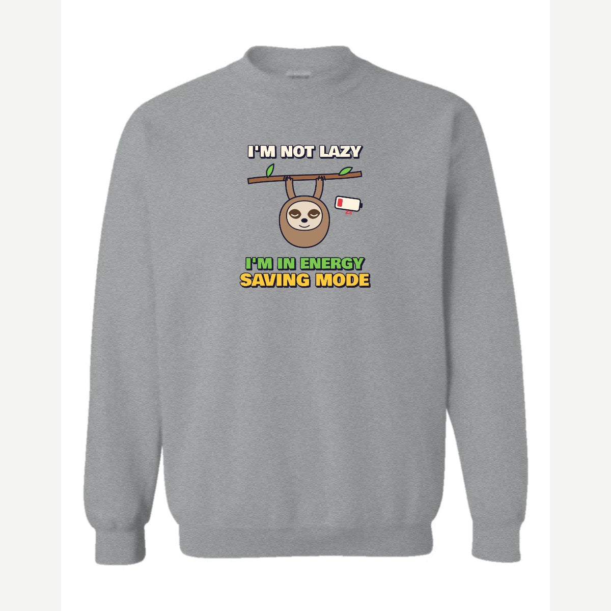 Energy Saving Mode — Crewneck Sweatshirt / Sport Grey