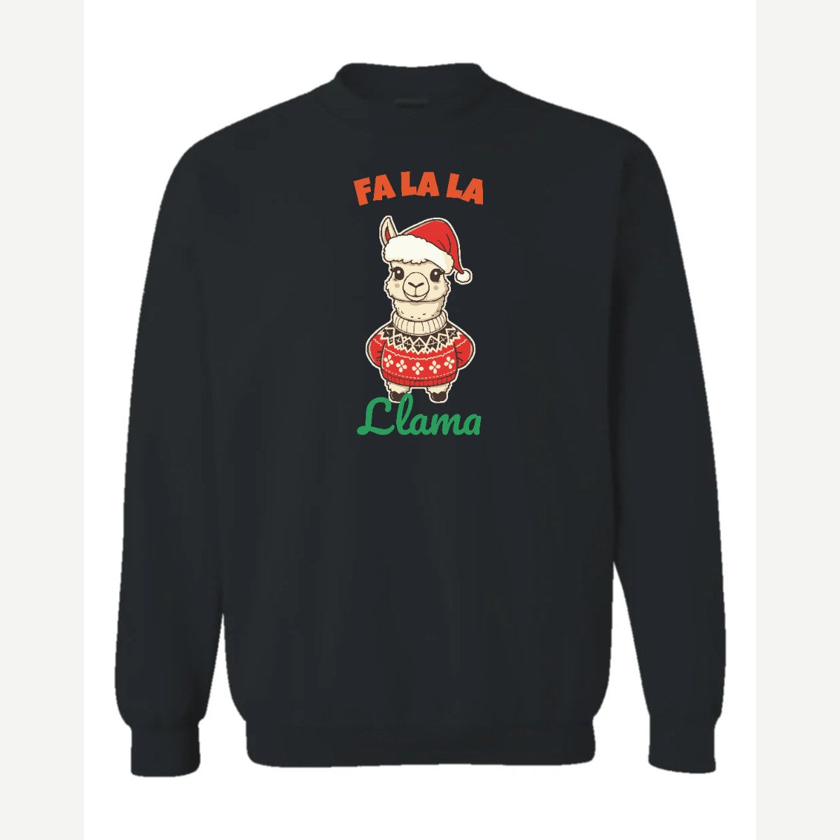 Fa La La Llama — Crewneck Sweatshirt / Black
