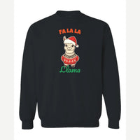 Fa La La Llama — Crewneck Sweatshirt / Black
