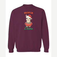 Fa La La Llama — Crewneck Sweatshirt / Maroon