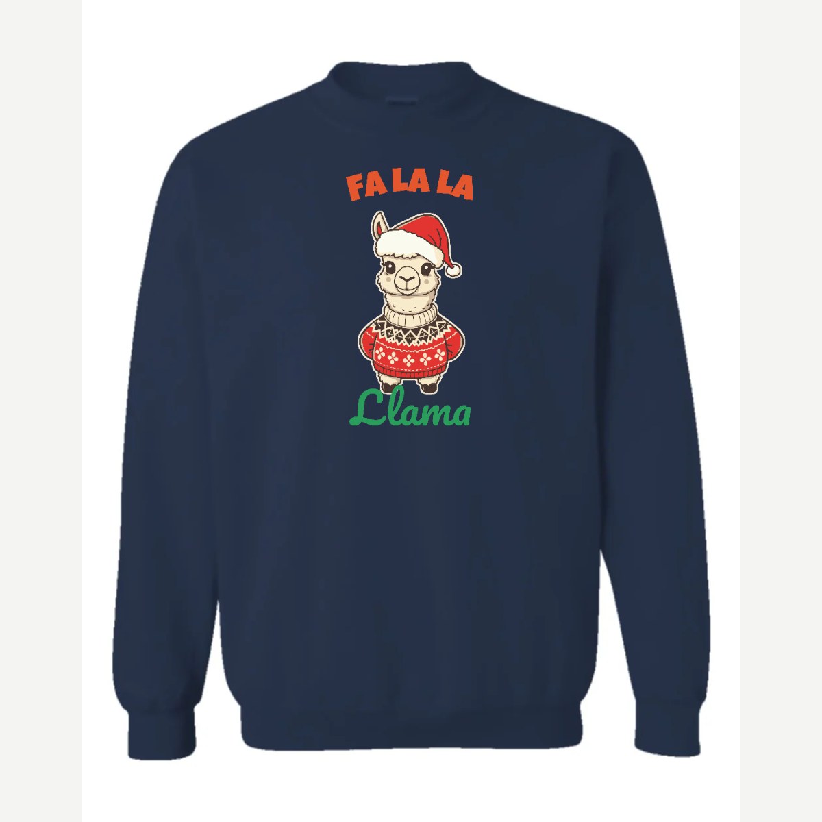 Fa La La Llama — Crewneck Sweatshirt / Navy