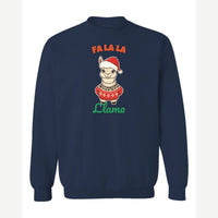 Fa La La Llama — Crewneck Sweatshirt / Navy