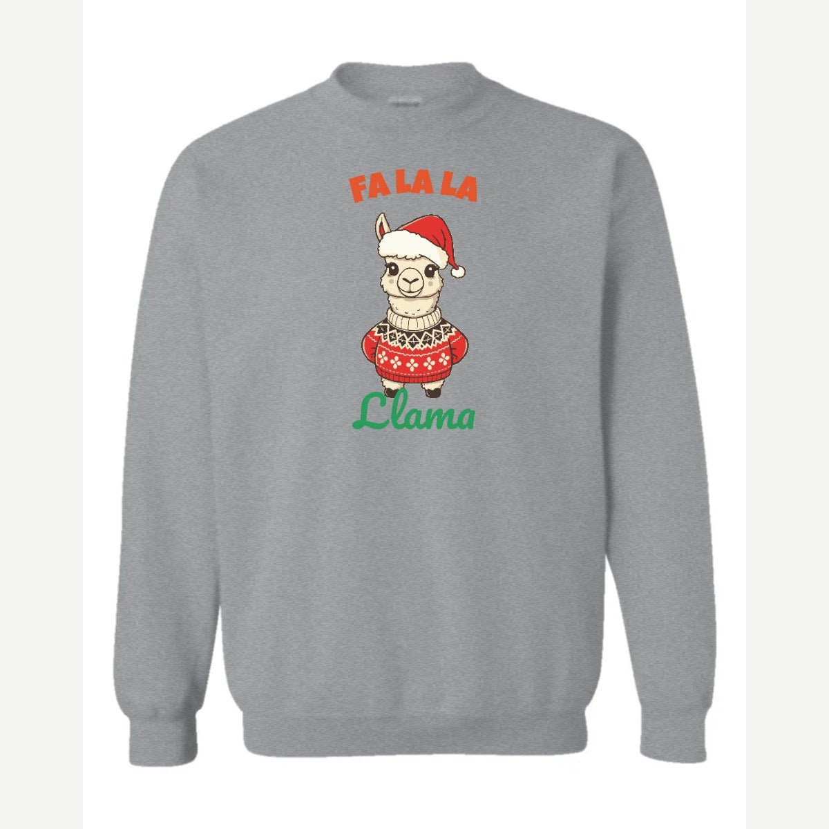 Fa La La Llama — Crewneck Sweatshirt / Sport Grey