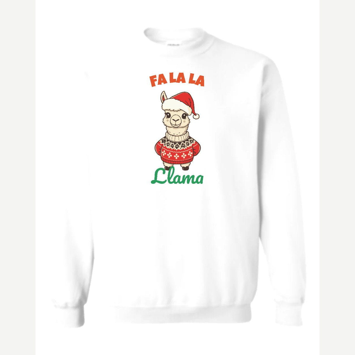 Fa La La Llama — Crewneck Sweatshirt / White