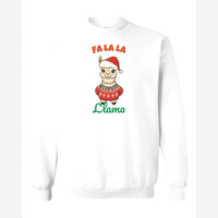 Fa La La Llama — Crewneck Sweatshirt / White