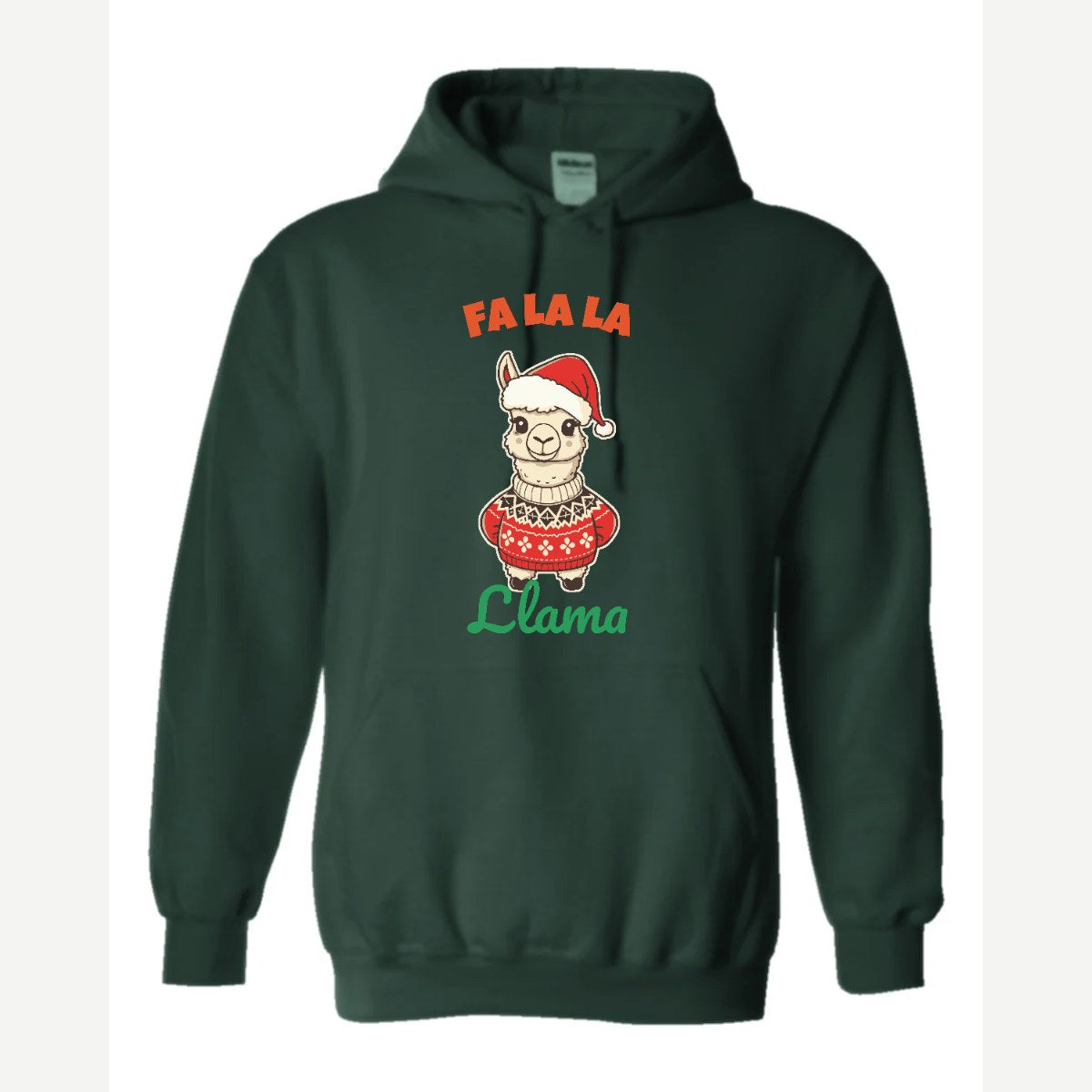 Fa La La Llama — Hoodie / Forest Green